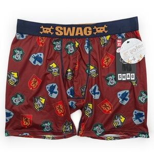 Harry Potter Hogwarts Swag Boxer Briefs Mens XL Underwear Gryffindor Slytherin